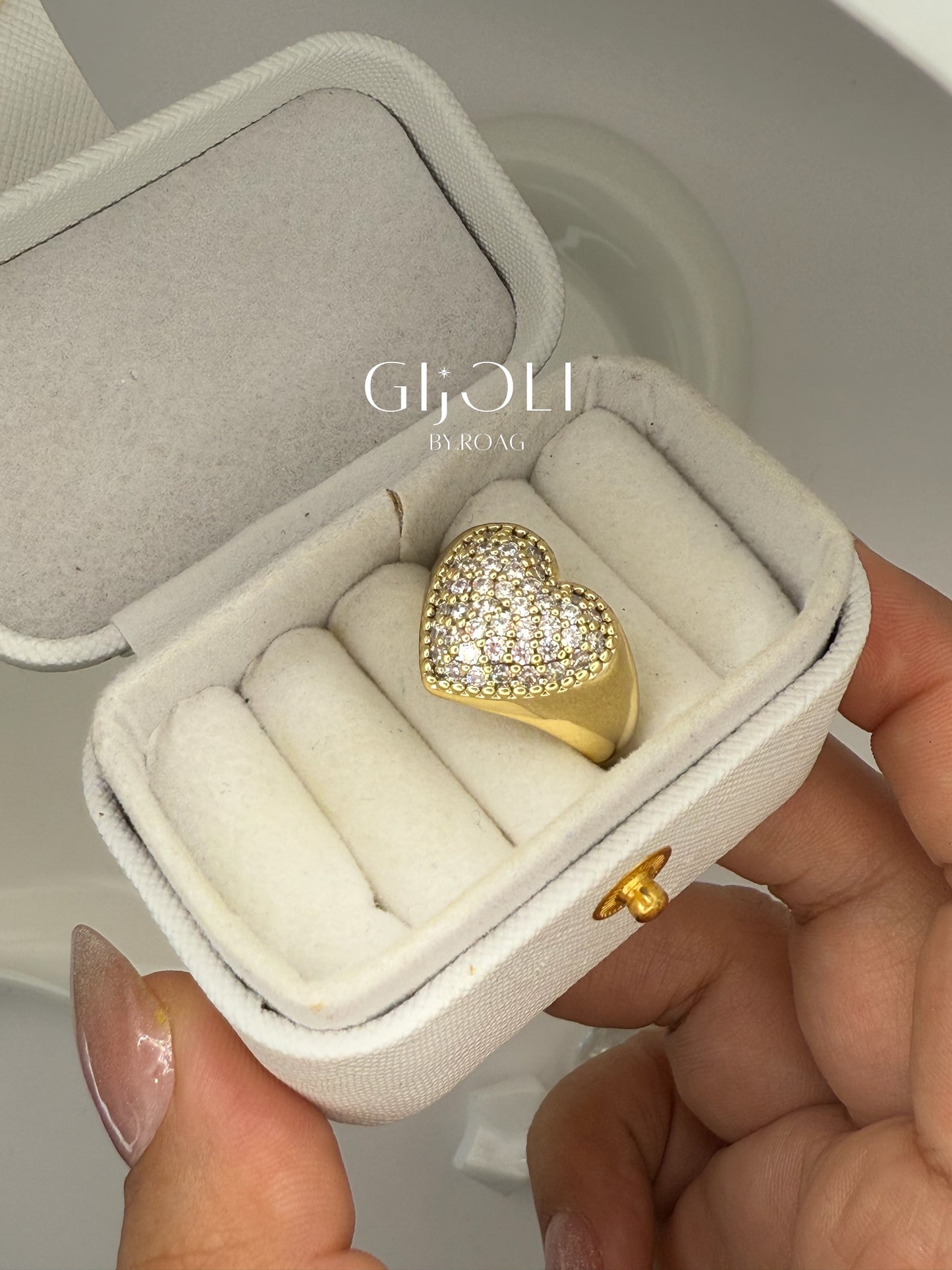 Sortija corazón diamantado