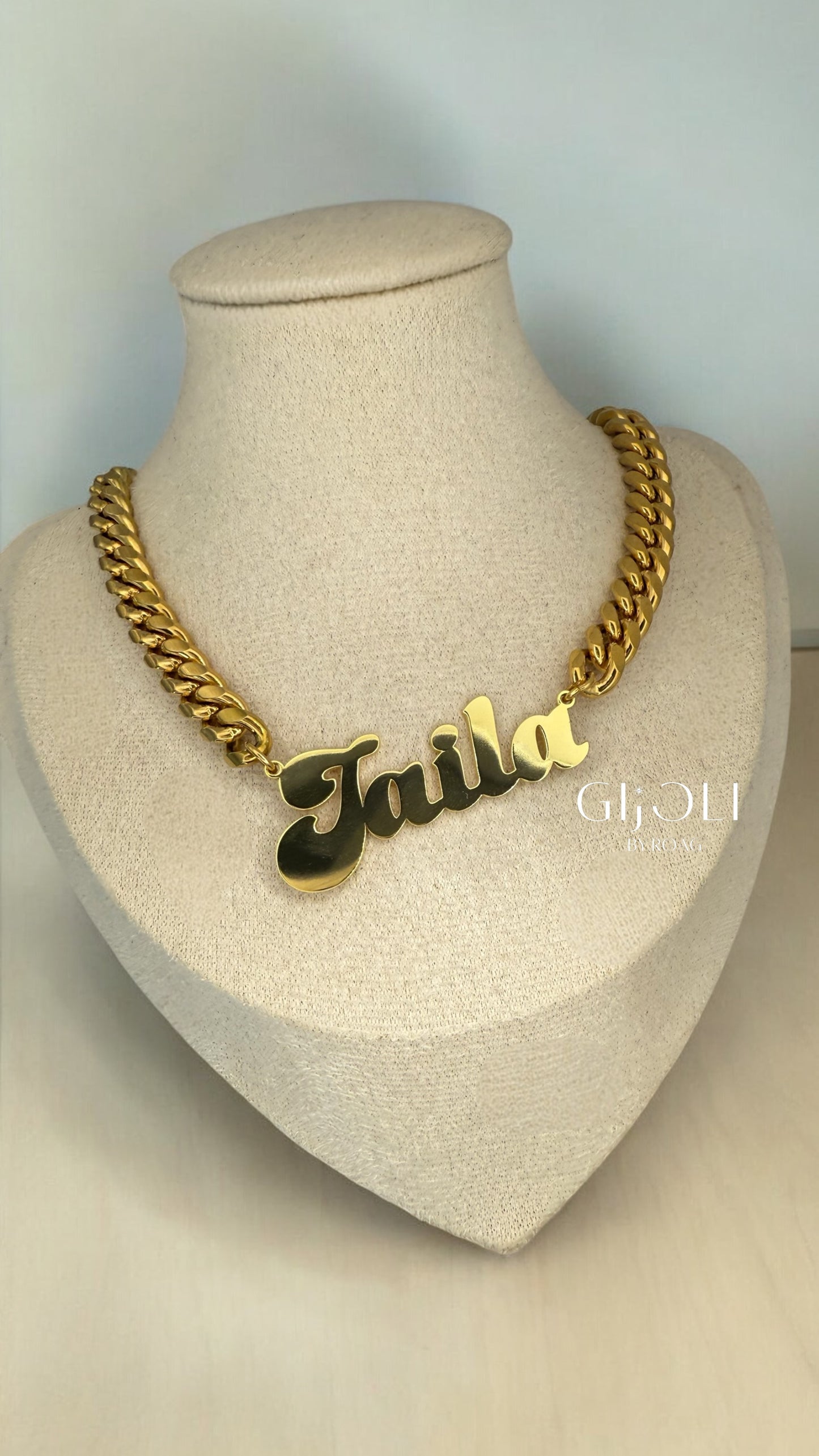 Cadena cubana 8mm con nombre