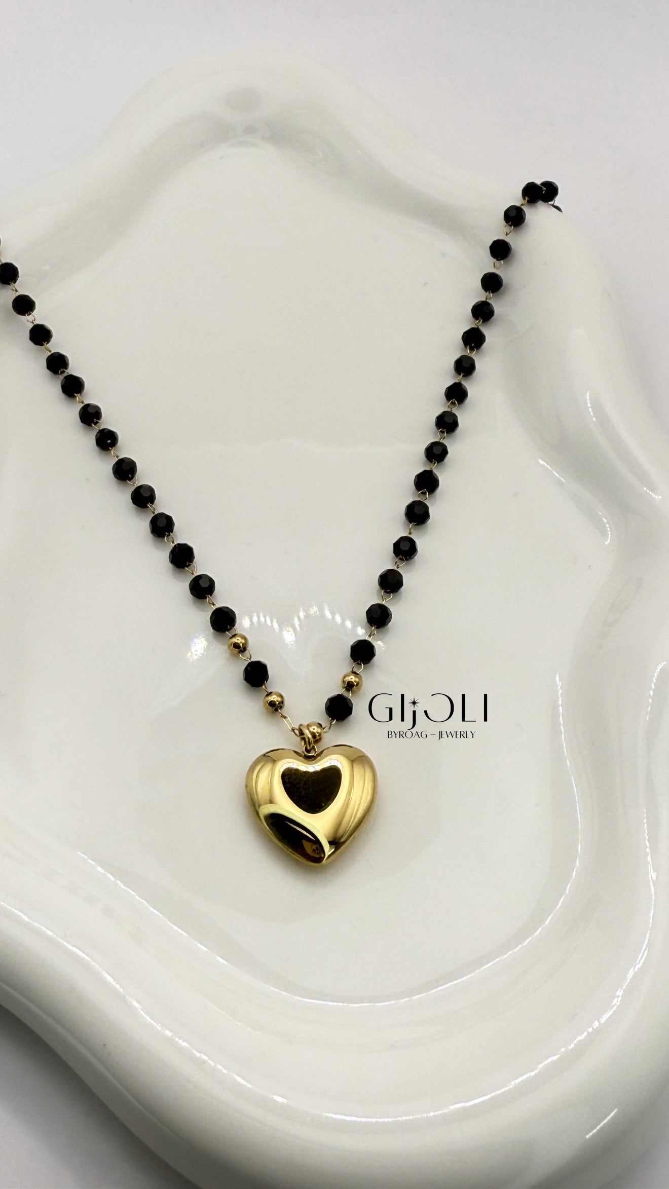 Cadena cristal c/corazon