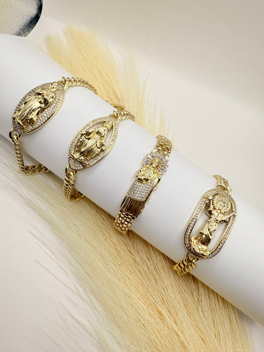 Pulseras placa de santos