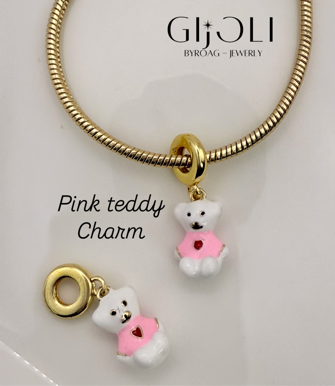 Pink Teddy charm