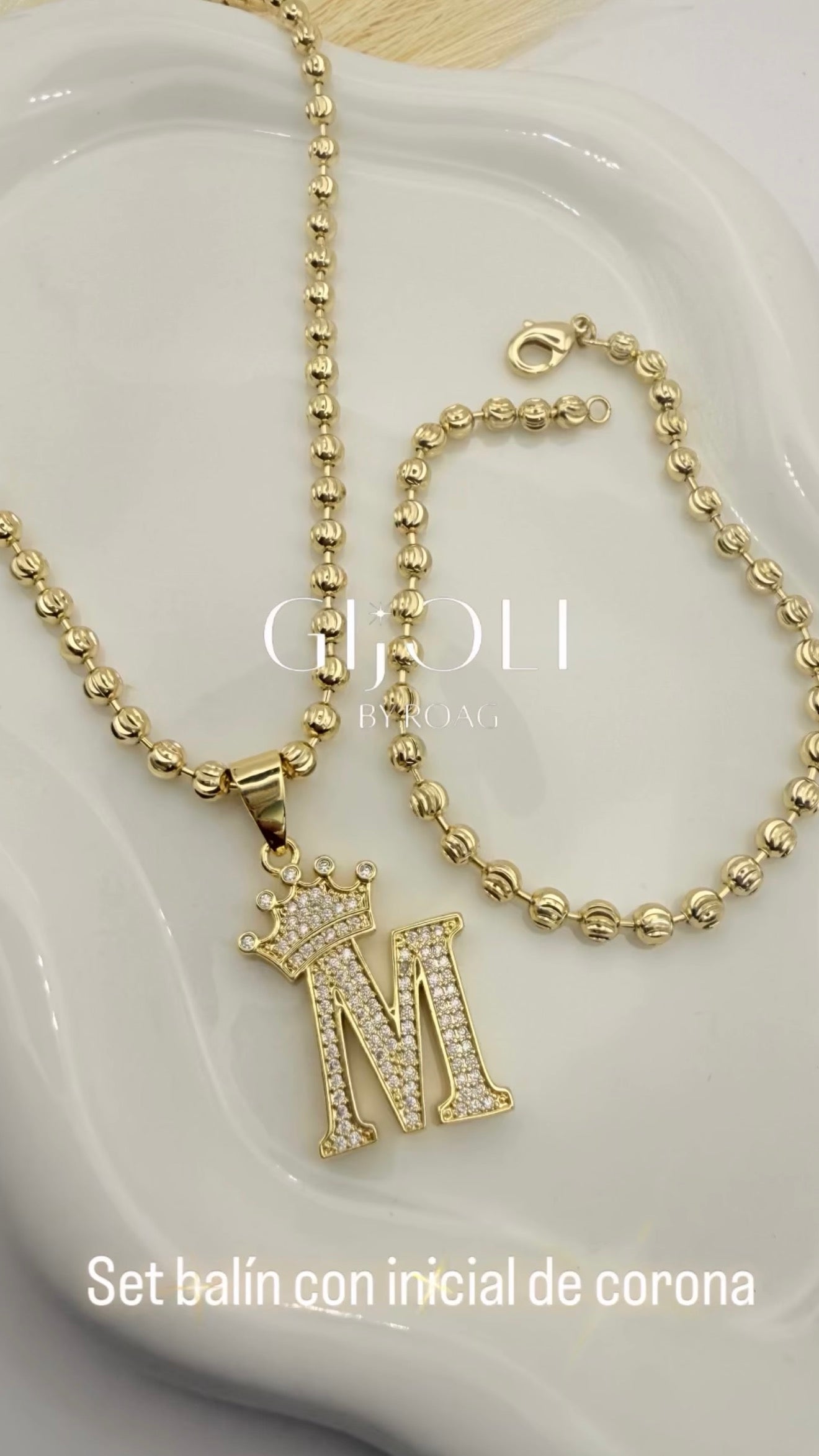 Set Balines con Inicial Diamantada