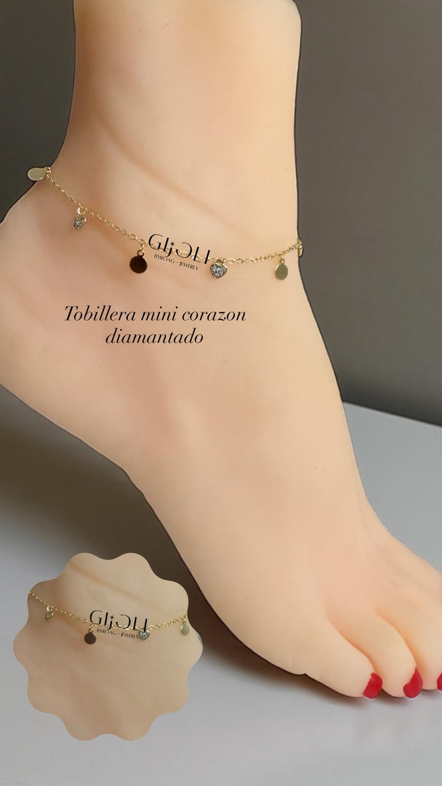 Tobillera Mini Corazón Diamantado