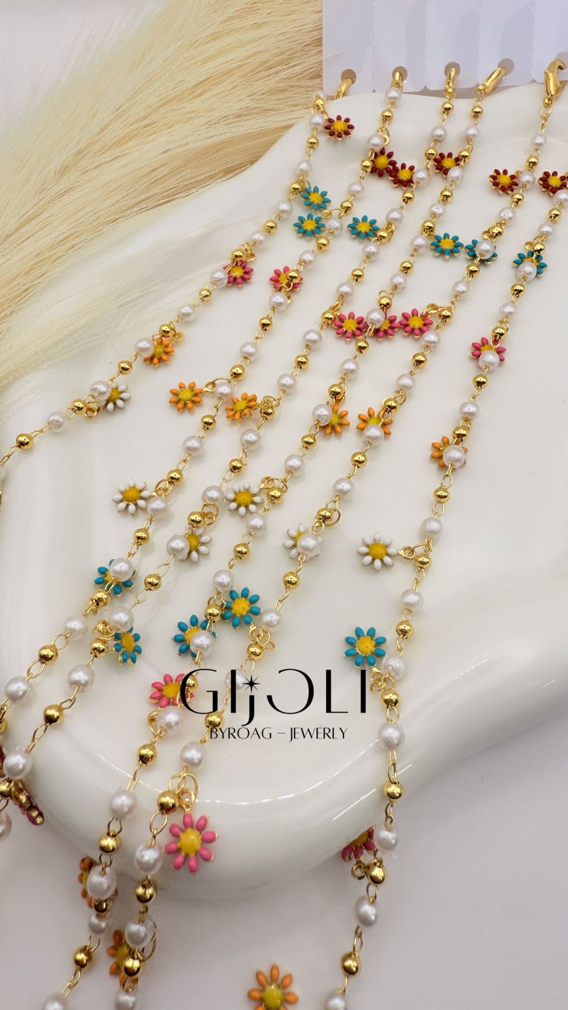 Tobillera flores multicolor