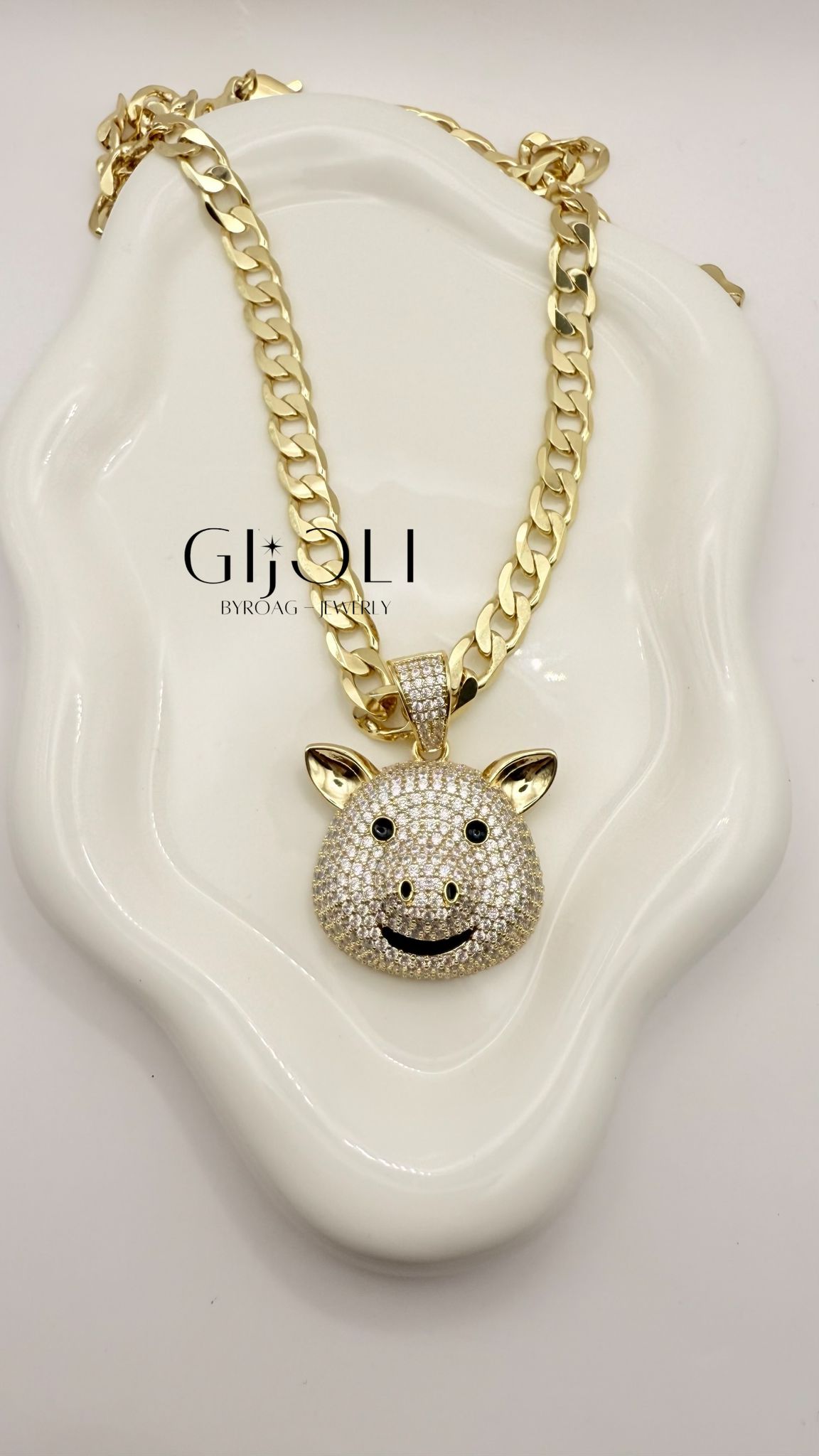 Cadena Cerdito Bling