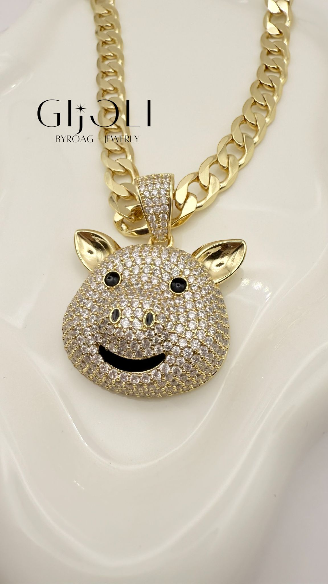 Cadena Cerdito Bling