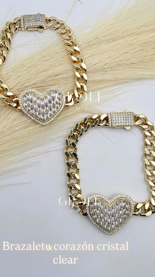 Brazalete Corazón Cristal Clear