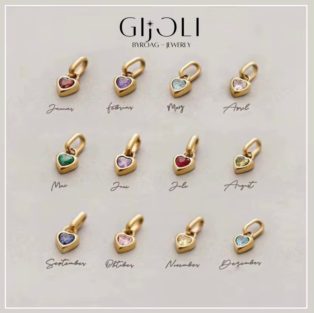 Cadena Heart & Birthstone