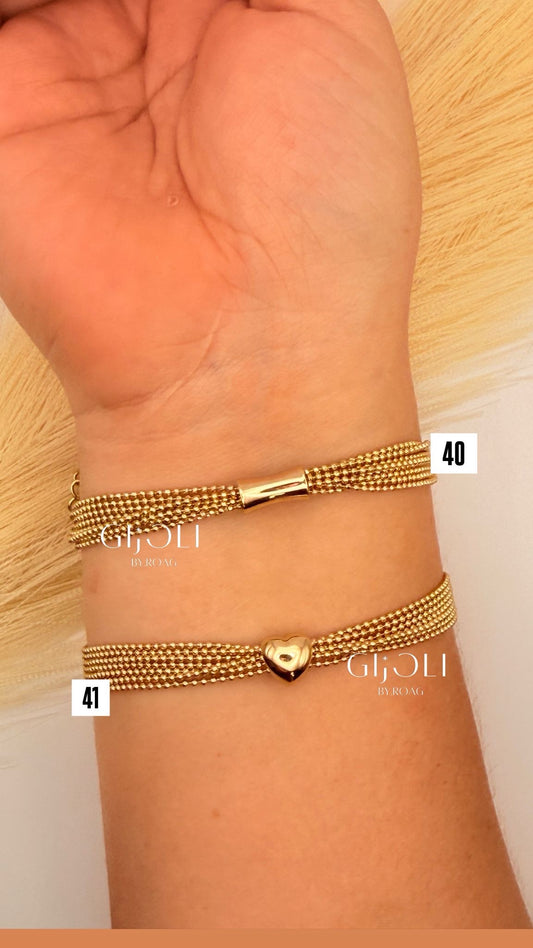 Pulseras Seda Dorada