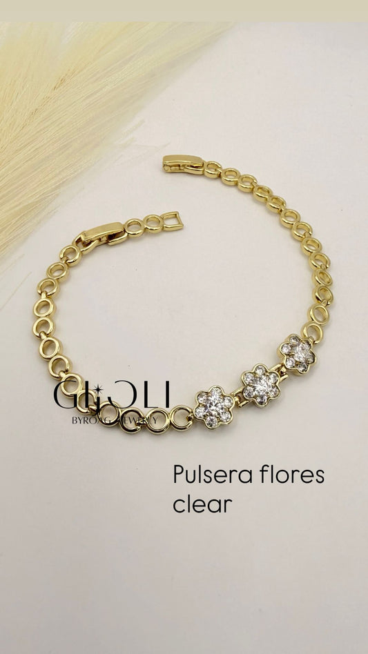 Pulsera Flores Clear