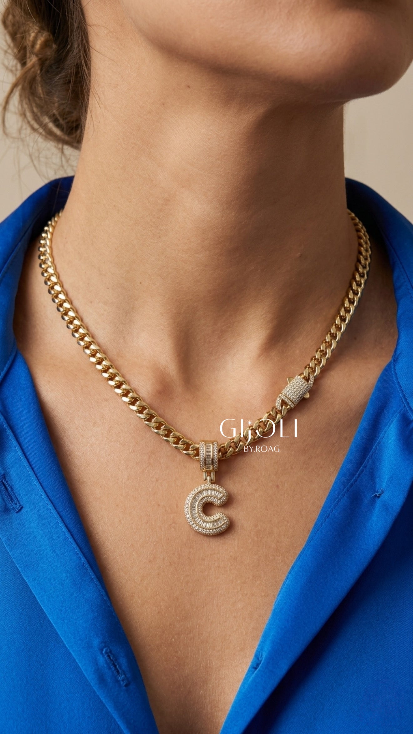 Cadena Mónaco + Inicial cristal