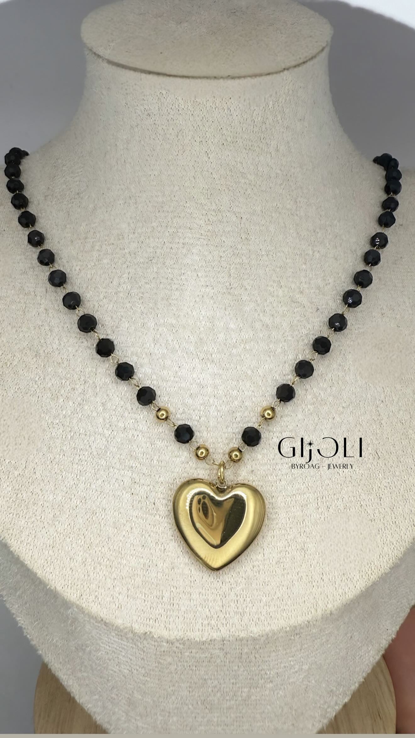 Cadena cristal c/corazon