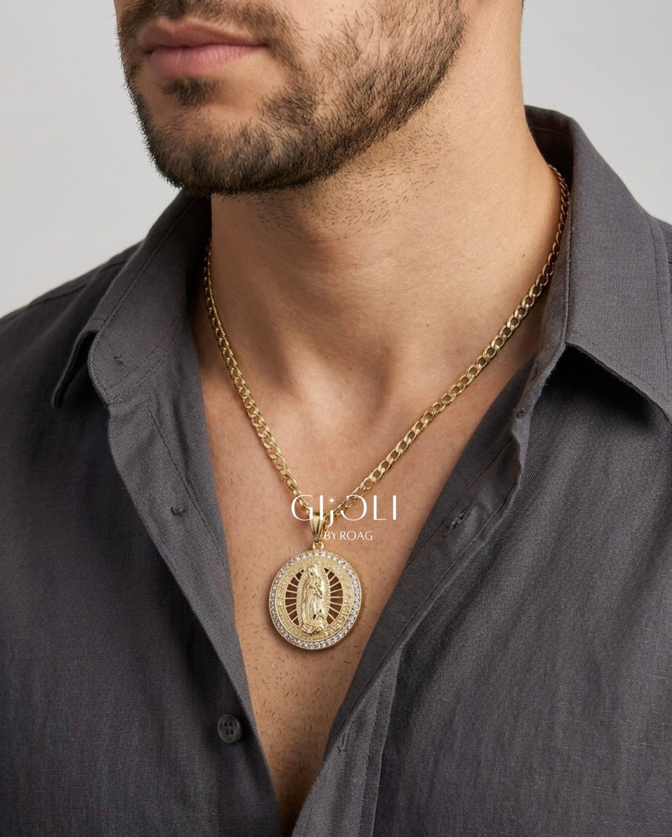 Cadena Virgen Guadalupe Gold
