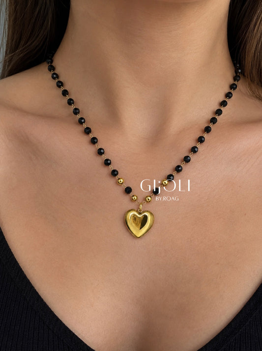 Cadena cristal c/corazon