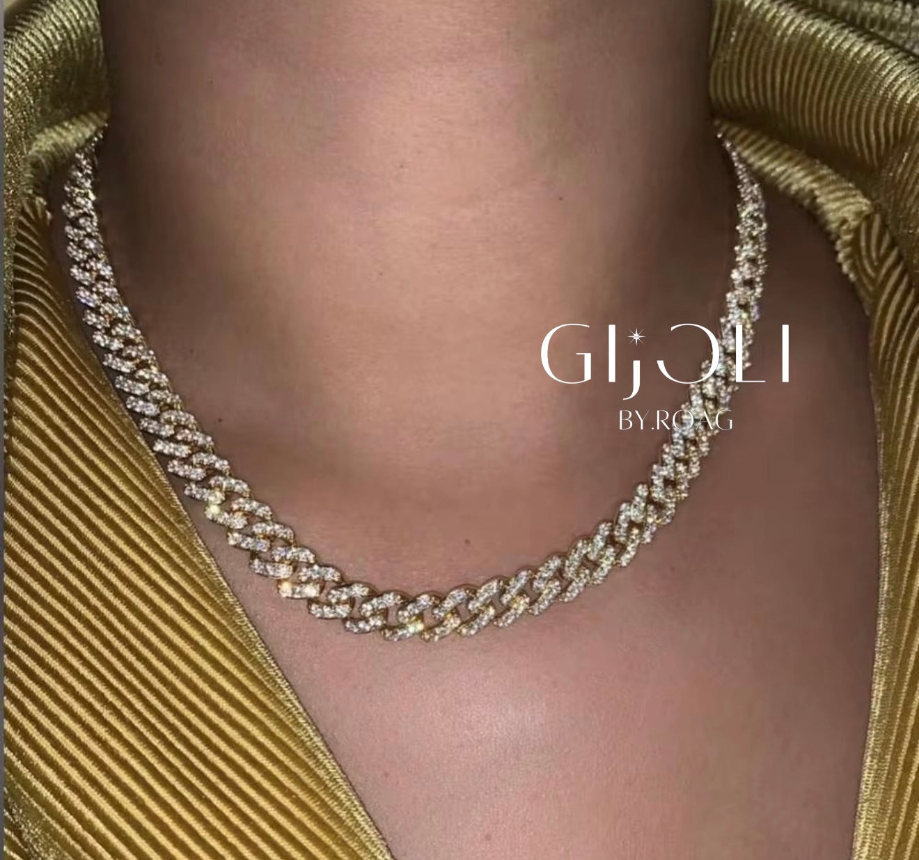 Choker cubano diamantado