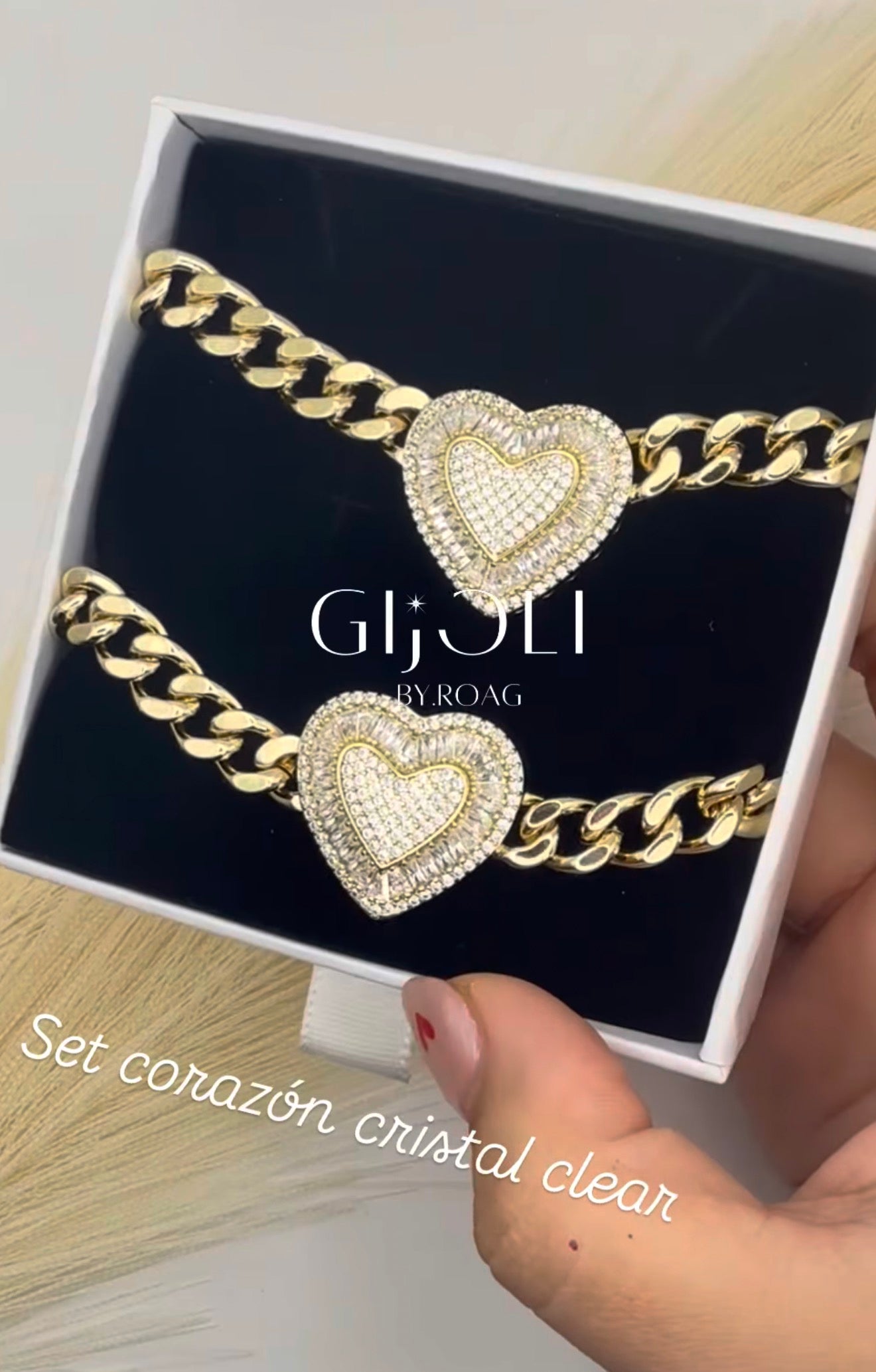 Set Corazón Cristal Clear