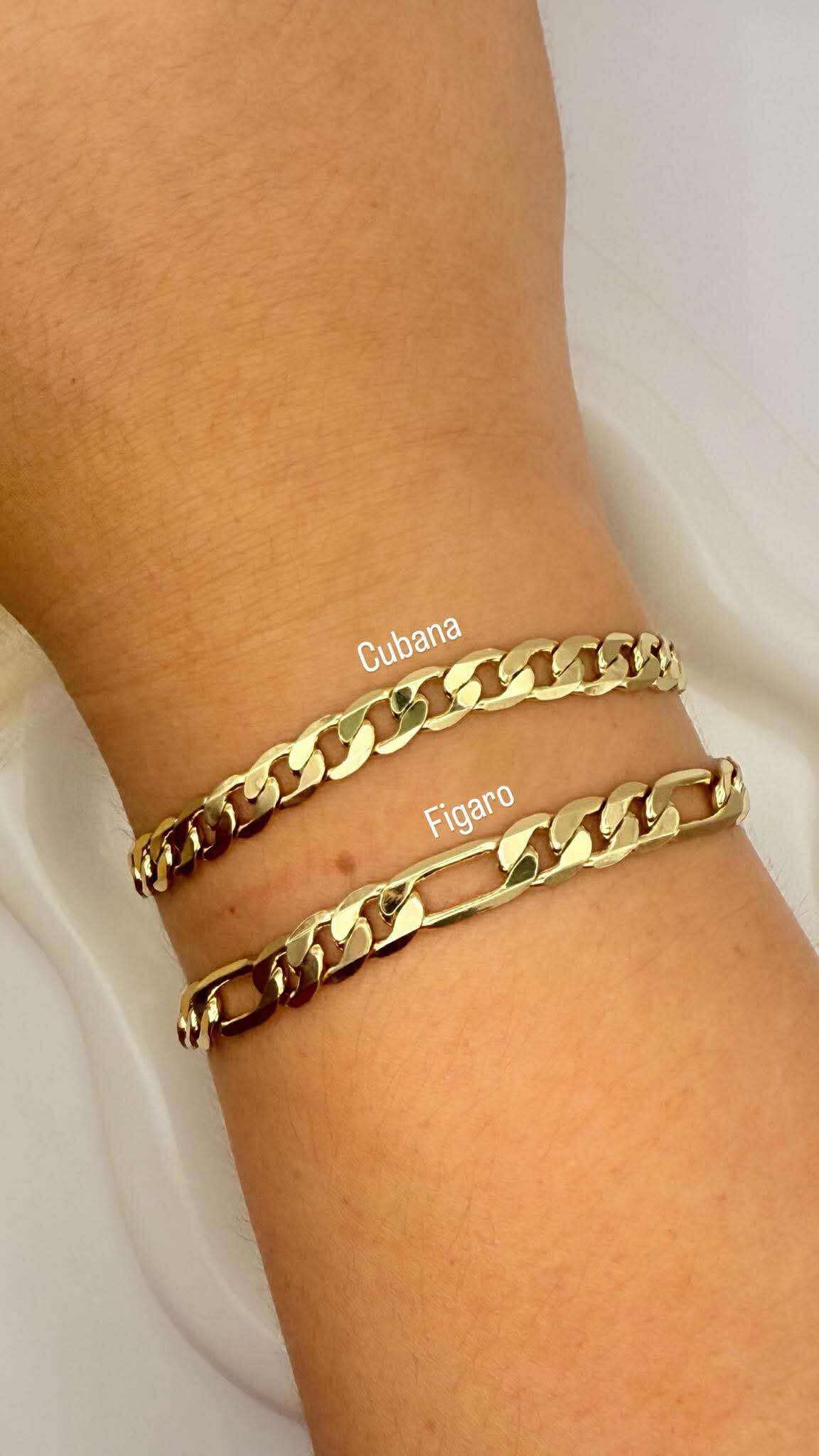 Pulsera cubana o Figaro lisa