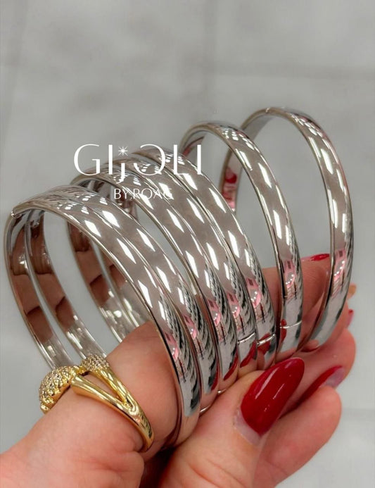 Aura Bangle Plateadas