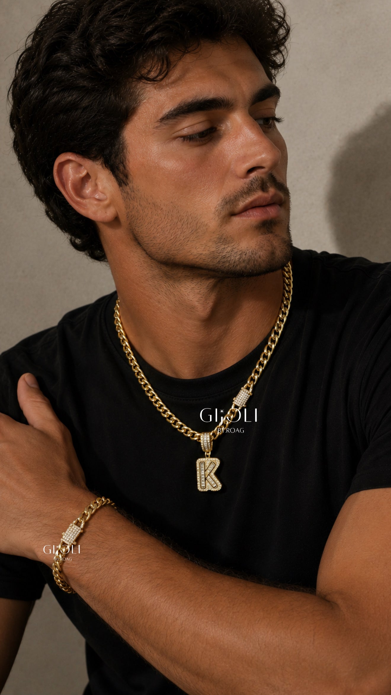 Set Monaco collar, pulsera & inicial de cristal