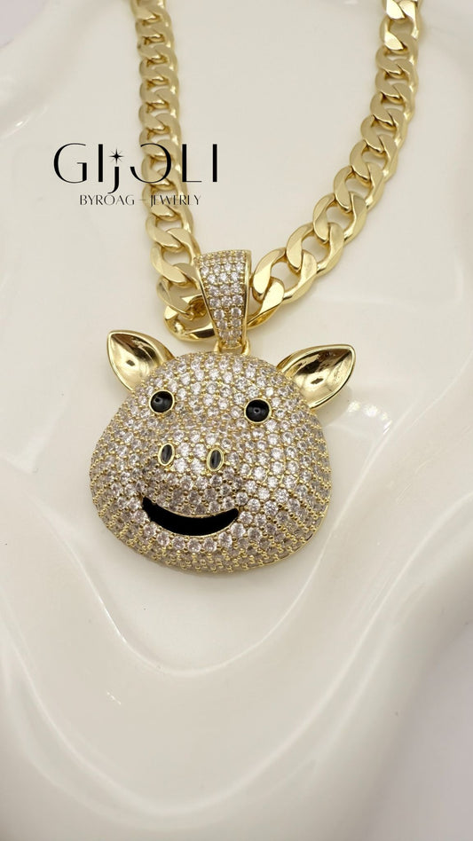 Cadena Cerdito Bling