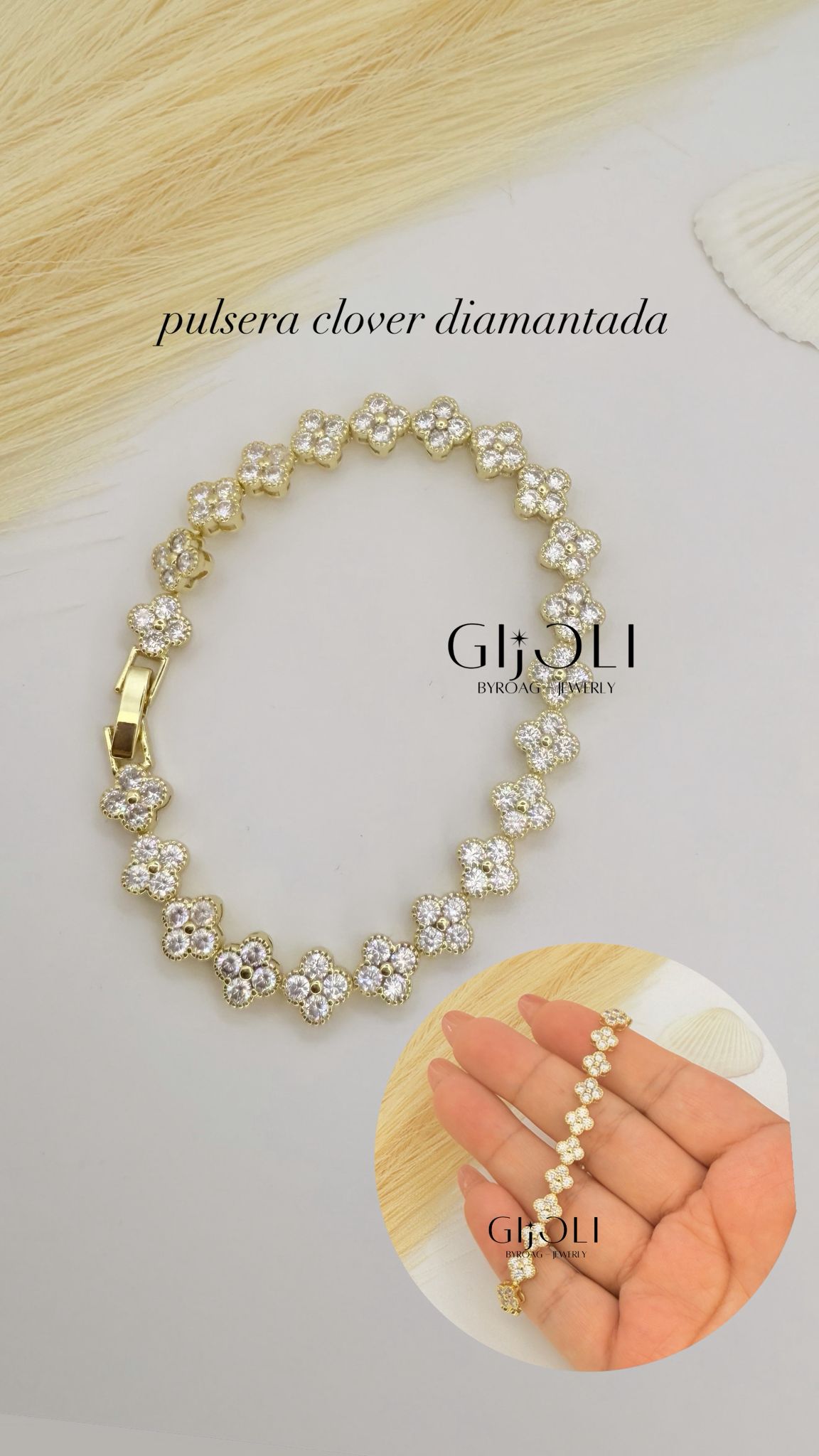 Pulsera Clover Diamantada